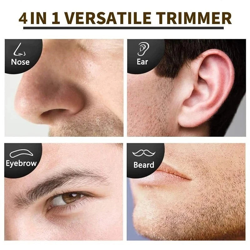 4 in 1 Mens Grooming Kit with USB Rechargeable Nose and Ear Hair Trimmer for Men
