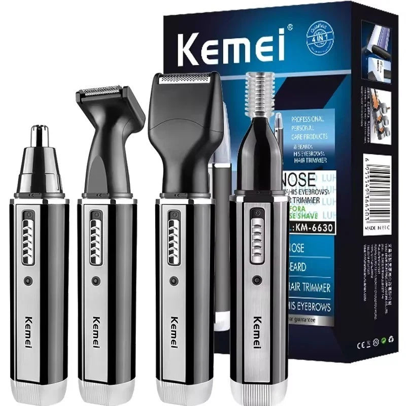 4 in 1 Mens Grooming Kit with USB Rechargeable Nose and Ear Hair Trimmer for Men